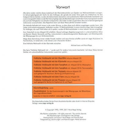 Preview: Fröhliche Weihnachten mit der Klarinette