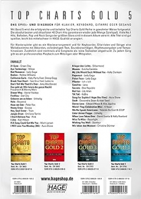 Top Charts Gold 5 Die 40 besten Songs Für Klavier, Keyboard, Gitarre, Gesang