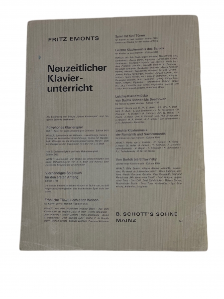 Fritz Emonts Erstes Klavierspiel